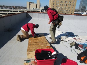 Rick and Jake finishing up some fabricating in Little Rock   